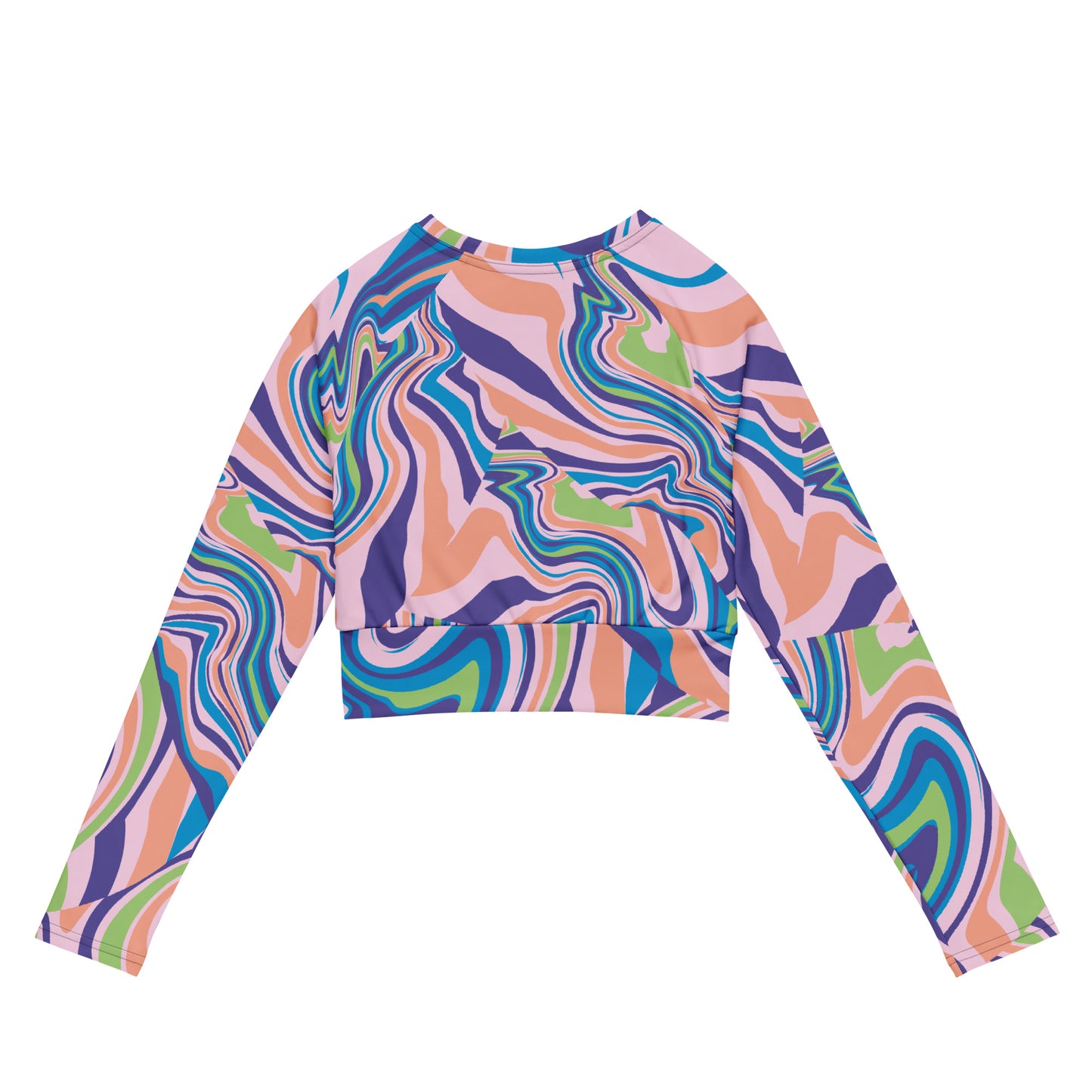 Regular 2XS-XL & Plus Size 2XL-6XL Recycled long-sleeve crop top Multi Color