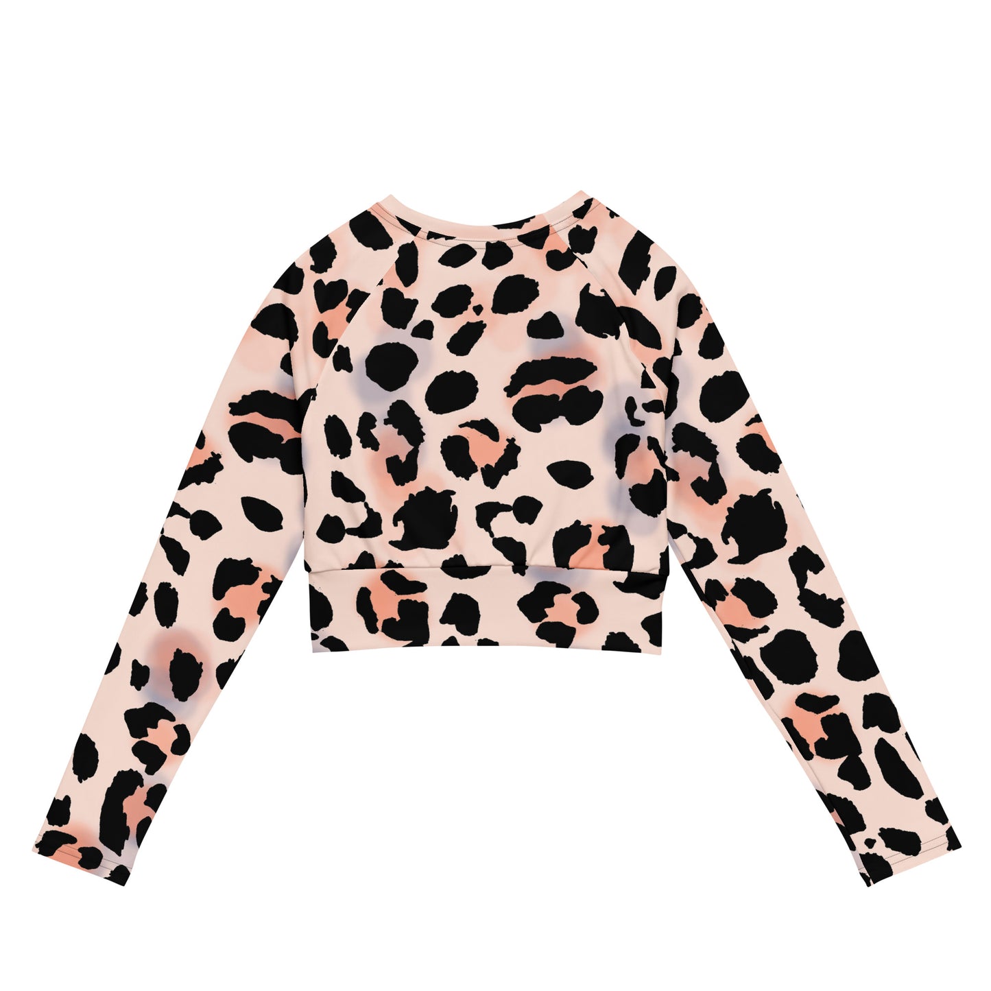 Plus Size Recycled long-sleeve crop top Pink/Black Leopard 2XS-6XL
