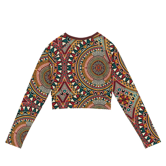 African Print Mix and Match long-sleeve crop top