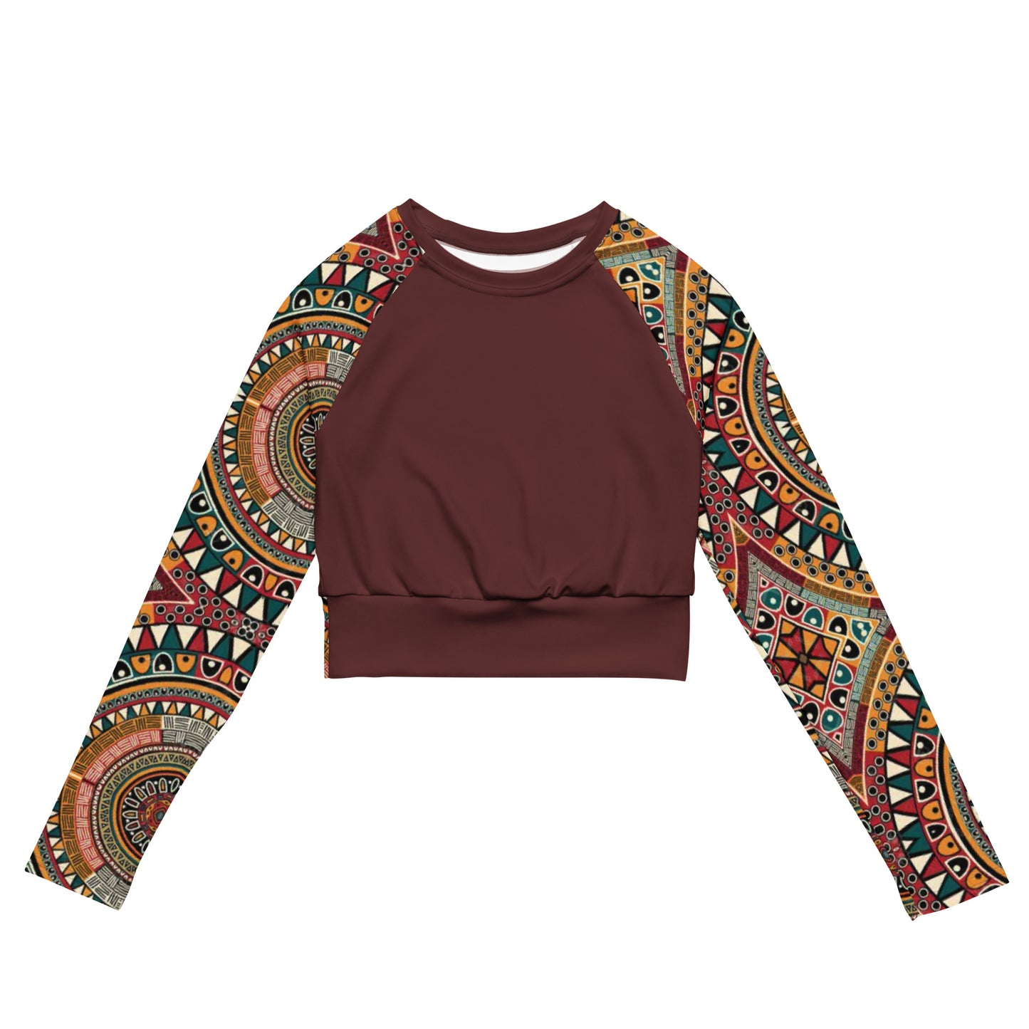 African Print Mix and Match long-sleeve crop top