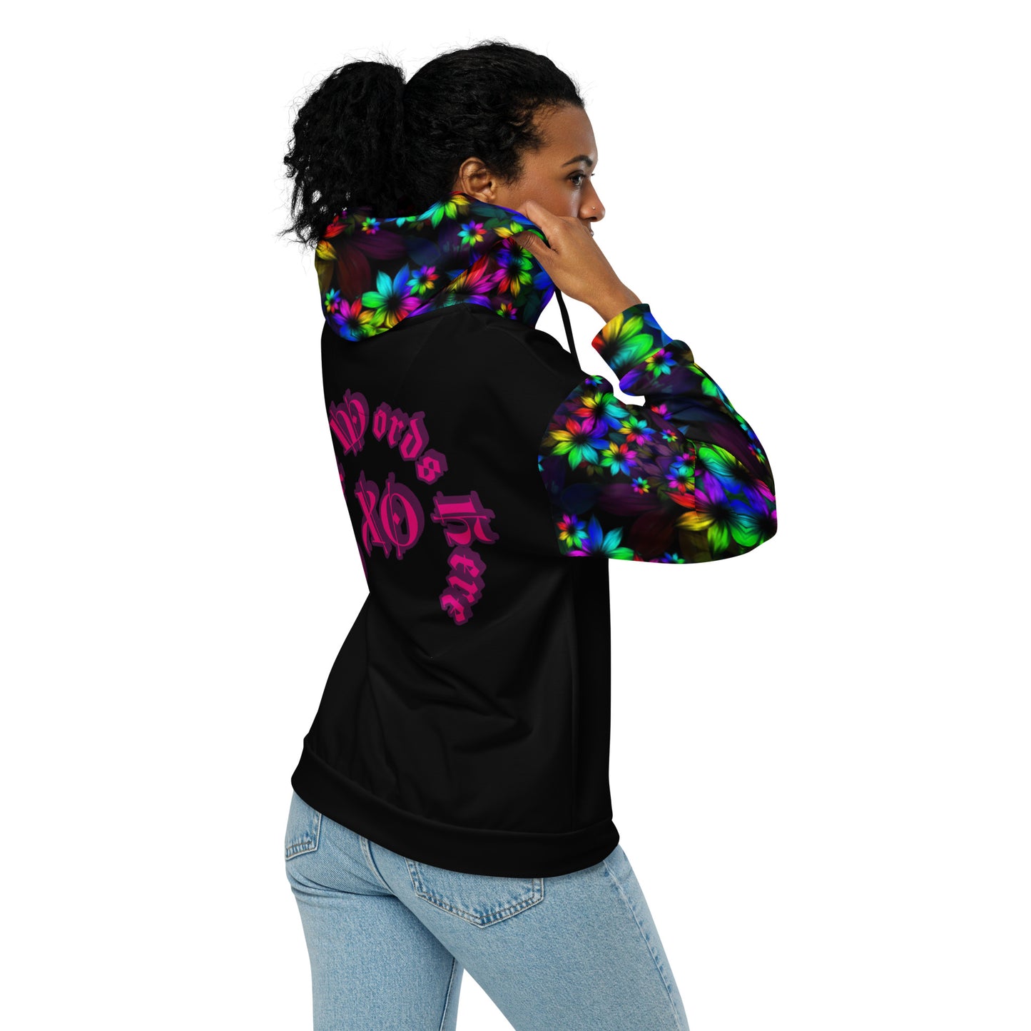 You Personalize, Monogram Floral Glow Unisex Zip Hoodie