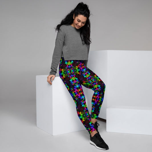 Floral Glow Graphic Print Women's Joggers