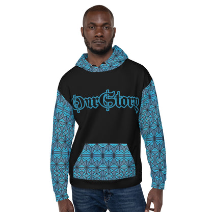 Blue African Print Unisex Hoodie