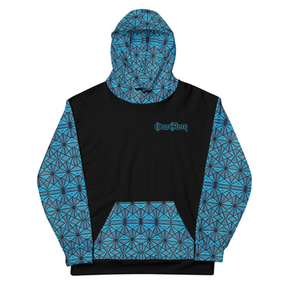 African Print "OurStory" Unisex Hoodie - Matches Blue African Print Wide Leg Pants