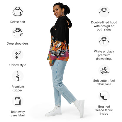 School Spirit Tiger Unisex zip hoodie