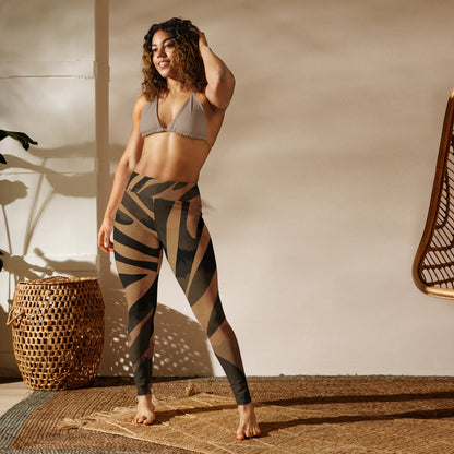 Yoga Leggings XS-XL Black/Brown Exotic Print